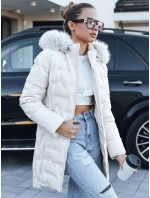 Dámská prošívaná zimní bunda s kožešinou béžová FashionStreet TY5464