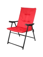 SKLÁDACÍ ZAHRADNÍ ŽIDLE 59X66X45/90CM S POLŠTÁŘEM ČERVENÁ