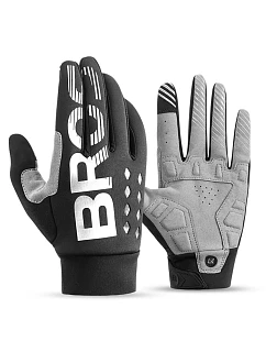 Zateplené cyklistické rukavice Rockbros, dlouhé, velikost: XL - černo-šedé