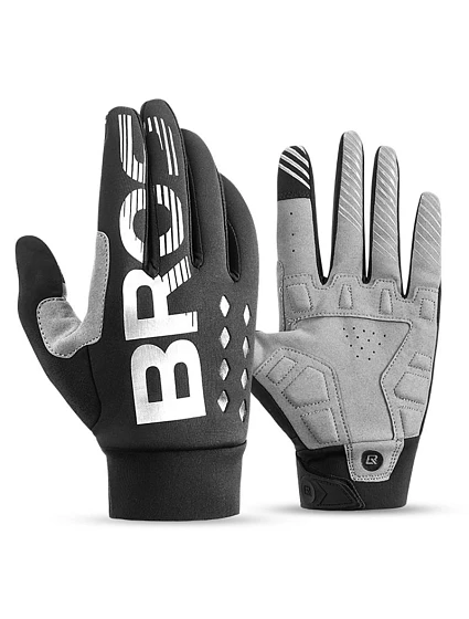 Zateplené cyklistické rukavice Rockbros, dlouhé, velikost: XL - černo-šedé