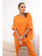 Bavlněný komplet halenka + kalhoty pomeranč Bavlněný komplet halenka + kalhoty pomeranč