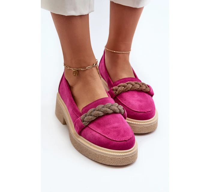 Dámské semišové mokasíny s ozdobou model 21652525 - Zazoo