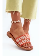 Dámské sandály na ploché podrážce oranžové Traivea Dámské sandály na ploché podrážce oranžové Traivea