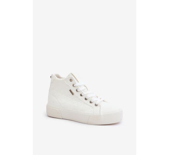 Zateplené Dámské Tenisky Se Švy Bílé Big Star OO274A479 Zateplené Dámské Tenisky Se Švy Bílé Big Star OO274A479