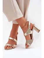 Dámské Sandály Na Podpatku Sergio Leone SK866 Zlaté