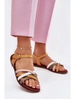 Dámské sandály s se pásky žluté model 21697530 - SERGIO LEONE Dámské sandály s se pásky žluté model 21697530 - SERGIO LEONE