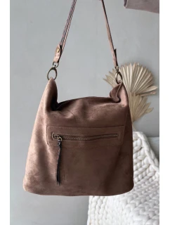 Dámská kabelka z eko semiše Deliane – béžová