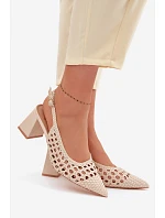 Dámské kožené sandály D-002 Kedira krémové - Bellucci