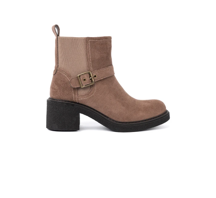Stylové hnědé dámské  kotníčkové boty Obcas