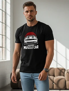 Pánské tričko s potiskem muscle car černé FashionStreet NX046R