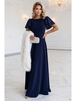Elegantní s se střihem a rukávy – tmavě modré model 22545412 - numoco Elegantní s se střihem a rukávy – tmavě modré model 22545412 - numoco