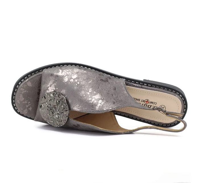 Dámské ploché sandály s cínovou ozdobou S.Barski 61-6035