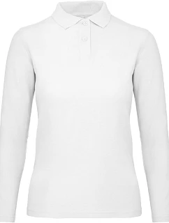B&C ID.001 LSL /women Dámské piqué polo s dlouhým rukávem 01.0I13 white
