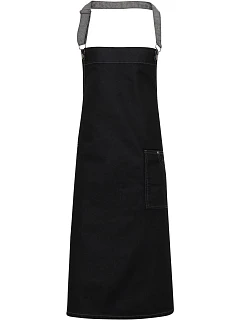 PR 134 Denim zástěra s laclem  black denim model 22452515 - Premier
