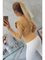 halenka s knoflíky béžová model 21753018 - K-Fashion halenka s knoflíky béžová model 21753018 - K-Fashion