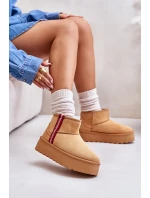 Dámské zimní boty na platformě s izolací Camel model 21673380 - Boto Dámské zimní boty na platformě s izolací Camel model 21673380 - Boto