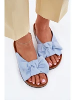 Dámské Pantofle Na S Mašlí Modré model 21701483 - Boto Dámské Pantofle Na S Mašlí Modré model 21701483 - Boto