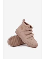 Zateplené boty sneakers dětské na suchý zip Big Star model 21706380 béžové - Big Star Shoes Zateplené boty sneakers dětské na suchý zip Big Star model 21706380 béžové - Big Star Shoes