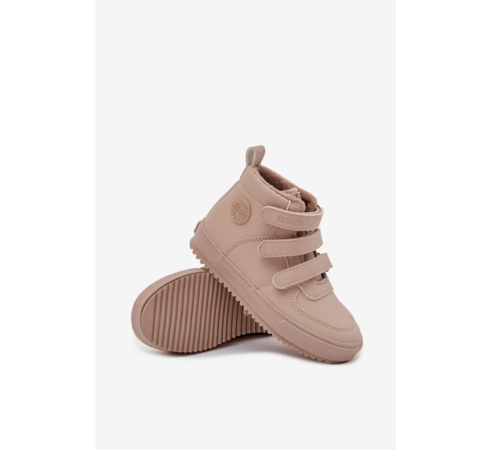 Zateplené boty sneakers dětské na suchý zip Big Star model 21706380 béžové - Big Star Shoes Zateplené boty sneakers dětské na suchý zip Big Star model 21706380 béžové - Big Star Shoes