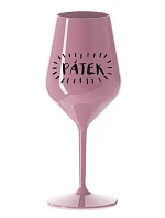 PÁTEK - světle růžová nerozbitná sklenice na víno 470 ml