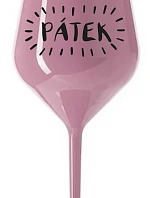 PÁTEK - světle růžová nerozbitná sklenice na víno 470 ml