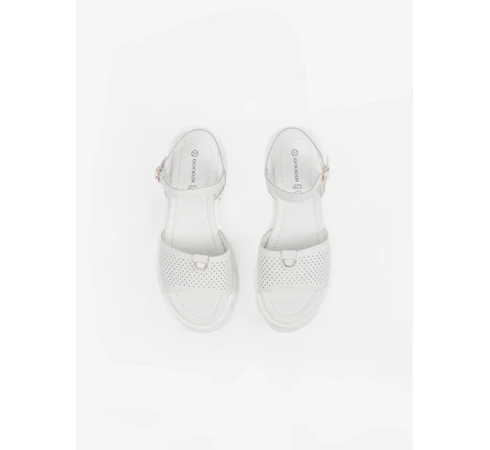 Výborné  sandály bílé dámské platforma