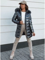 Dámská zimní bunda prošívaná dlouhá s kapucí SHINE šedá FashionStreet TY4564