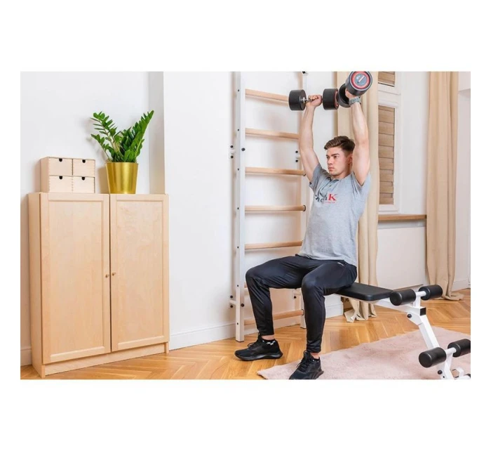 GYMNASTICKÝ ŽEBŘÍK SE CVIČEBNÍ TYČÍ, ZÁBRADLÍM A LAVIČKOU 723W GYMNASTICKÝ ŽEBŘÍK SE CVIČEBNÍ TYČÍ, ZÁBRADLÍM A LAVIČKOU 723W