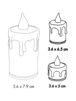 SADA 3 DEKORATIVNÍCH LED SVÍČEK TEPLÁ BÍLÁ