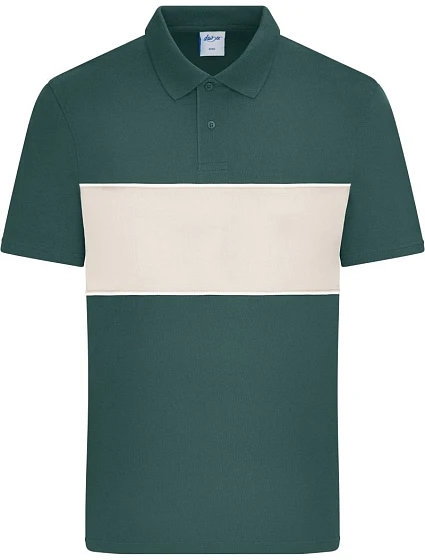 Daiber 8050 Bio polo "Colour-Block" 02.8050 smoky green/sandstone Daiber 8050 Bio polo "Colour-Block" 02.8050 smoky green/sandstone
