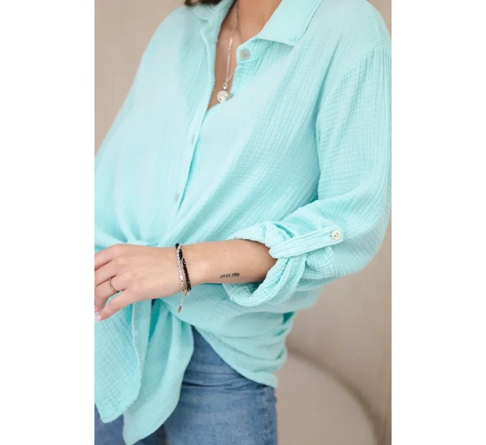 Bavlněná mušelínová košile oversize mincovna Bavlněná mušelínová košile oversize mincovna