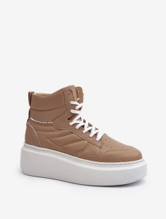 Zazoo 3392/X Dámské Kožené Sportovní Boty na Platformě Beige