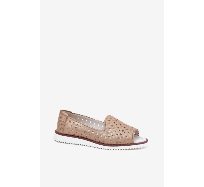 Kožené baleríny s   Zlaté model 21691621 - S.Barski