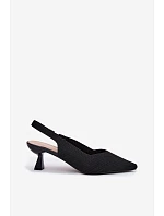 Materiálové sandály na podpatku  Černé model 22200060 - Boto