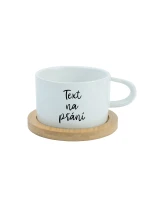 TEXT NA PŘÁNÍ - bílý keramický hrníček Makronka 200 ml
