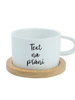 TEXT NA PŘÁNÍ - bílý keramický hrníček Makronka 200 ml