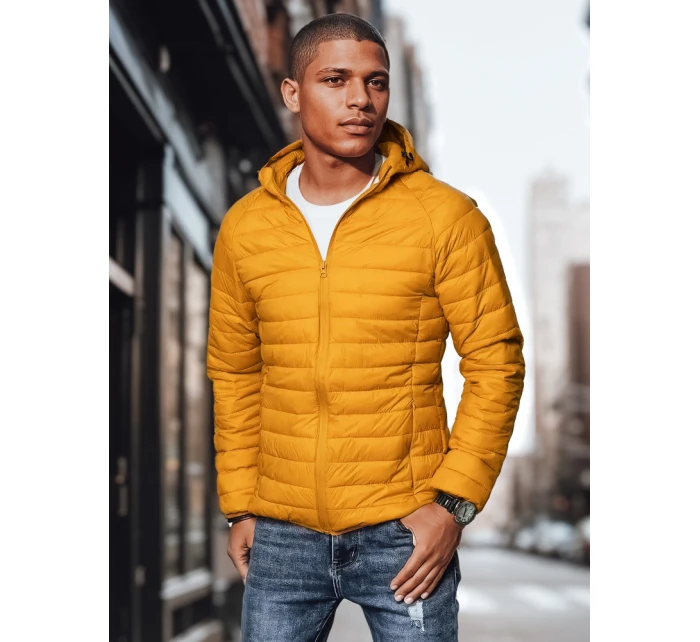 Pánská přechodná prošívaná žlutá bunda FashionStreet TX4407