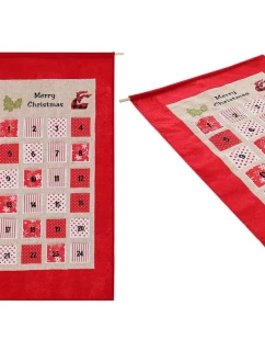 ADVENTNÍ KALENDÁŘ 56x87CM ČERVENÝ