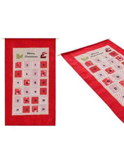 ADVENTNÍ KALENDÁŘ 56x87CM ČERVENÝ