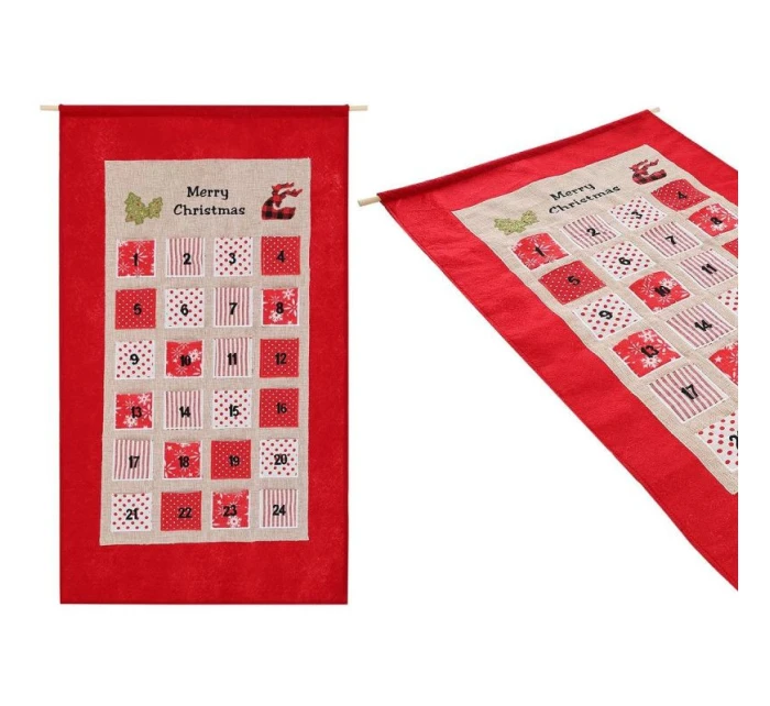 ADVENTNÍ KALENDÁŘ 56x87CM ČERVENÝ