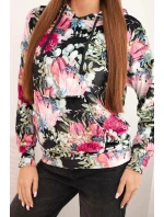 Velurová mikina s kapucí černý