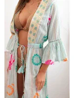 Dámský boho plášť s výšivkou mincovna