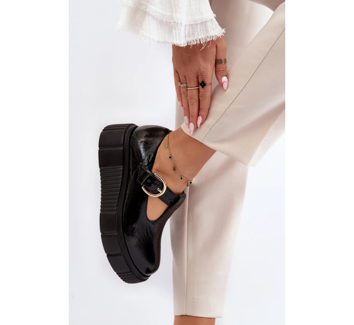 Moderní Polobotky na Masivní Platformě Černé model 21646958 - Zazoo