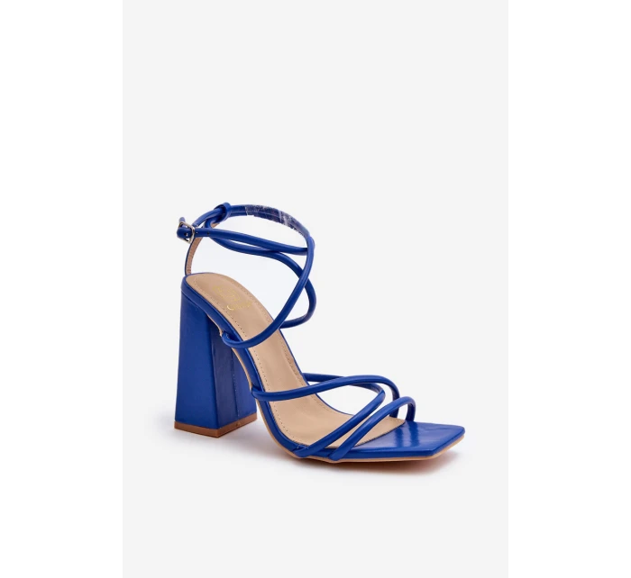 Moderní Sandály Na Podpatku Modré model 21650112 - Boto Moderní Sandály Na Podpatku Modré model 21650112 - Boto