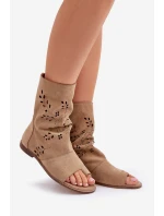 Zazoo Dámské Semišové Sandály S Na Zip Béžové model 21682066 - Boto Zazoo Dámské Semišové Sandály S Na Zip Béžové model 21682066 - Boto