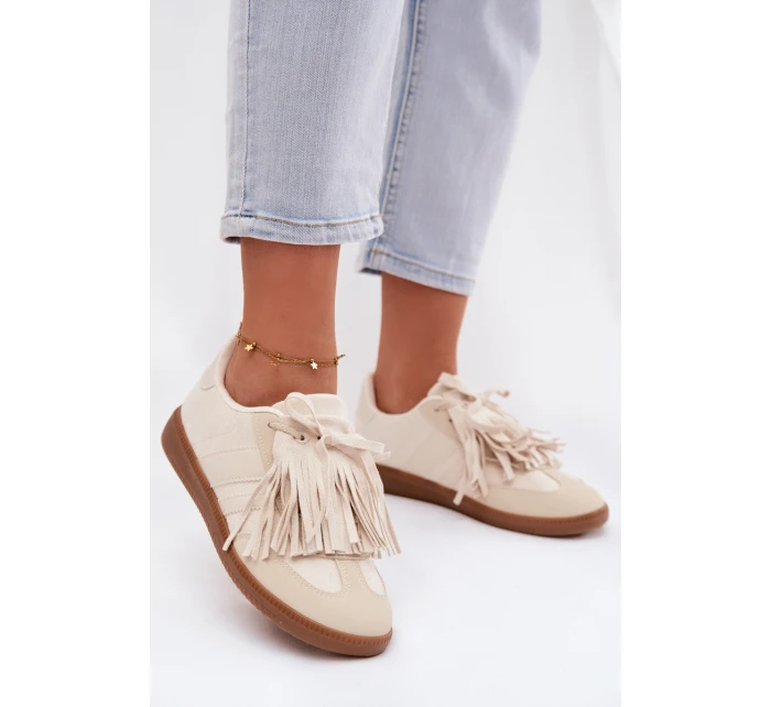 Dámské tenisky s třásněmi Béžové model 21937712 - Boto