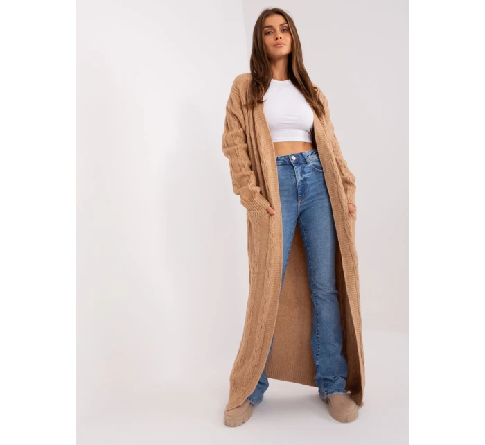 Kardigan AT SW model 18884698 camelowy - FPrice Kardigan AT SW model 18884698 camelowy - FPrice