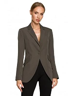 M701 Sako s jedním knoflíkem a asymetrickými kapsami - khaki barva