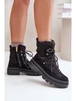 Kotníkové boty s beránkovým kožíškem černé Merilana Kotníkové boty s beránkovým kožíškem černé Merilana