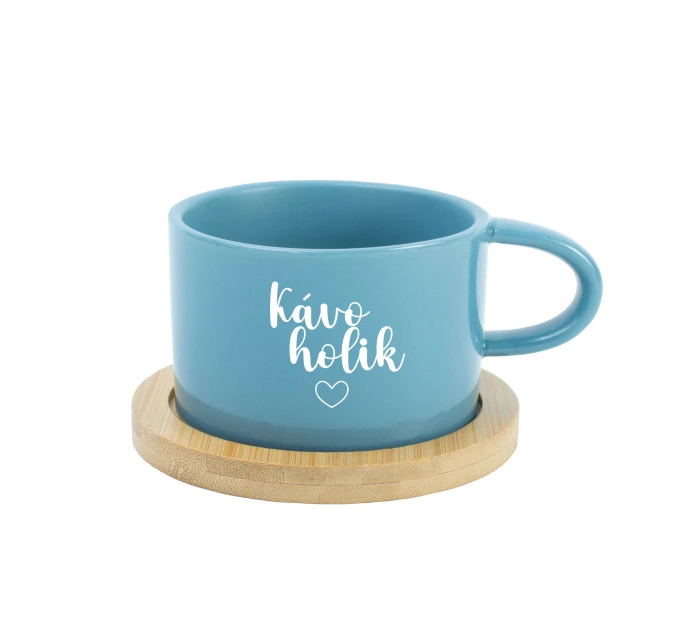 KÁVOHOLIK - modrý hrníček makronka 200 ml